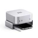 Standaard voor Mac mini M4 en M4 Pro met warmteafvoer, antislip houder met verhoogde basis en ventilatieopening, zilver voor op tafel 5