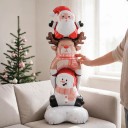Standing Inflatable Balloon Santa Claus Reindeer and Snowman 3 Characters Stacked 51 x 150 cm Red White and Brown Christmas Decoration 4