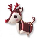 Standing Inflatable Reindeer Balloon in 2 Parts Body and Legs Interlocking Assembled 127 cm Burgundy and White Christmas Decoration for the Home 2