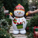 Standing Inflatable Snowman Balloon with Hat, Scarf and Gift 156 x 81.5 cm White, Red and Green Christmas Decoration for Home and Shop 5