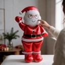 Standing Inflatable Waving Santa Claus with Glasses 90.5 x 155.5 cm Red and White Large Christmas Decoration for Home and Store 6