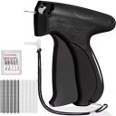 Stapling Gun with 6 Needles, 500 pcs 8 mm Black and 500 pcs 8 mm White Plastic Needles 1