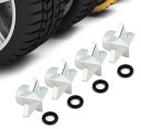 Star-shaped valve caps Decorative caps for tyre valves Plastic and copper Shiny silver finish Size 2.2 x 1.4 cm Set of 4 pieces 2