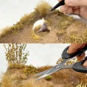 Statická tráva v plátu 17,3 × 7,5 cm Realistické suché trsy Modelová vegetace pro dioráma a krajinu 3