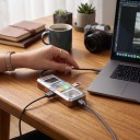Stație de andocare USB-C inteligentă cu ecran HDMI 2.0 4K 60 Hz USB 3.0 LAN PD 100 W și jack de 3,5 mm gri pentru birou 6