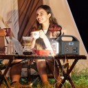 Stație de încărcare portabilă 24000 mAh LiFePO4 76.8Wh cu lumină LED 4 moduri ieșiri AC/DC/USB Generator de curent de urgență Camping ștecher UE 3