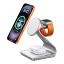 Stație de încărcare wireless magnetică 3 în 1 15 W USB-C Detectare obiecte străine Suport pentru telefon, ceasuri și căști 9