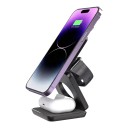 Stație de încărcare wireless magnetică pliabilă 3 în 1 pentru iPhone, Apple Watch și AirPods USB-C Neagră Compactă pentru călătorii și birou 1
