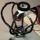 Station de réparation de soudure avec loupe LED et supports base 14 × 12 cm USB noire avec bras articulés pour le soudage et les réparations 2