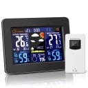 Station météorologique avec écran LCD 16,5 x 12,5 cm Thermomètre intérieur et extérieur Hygromètre Réveil avec répétition Prévision météo Alimentation 1