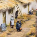 Statisk gräs i platta 17,3 × 7,5 cm Realistiska torra tussar Modellvegetation för diorama och landskap 5