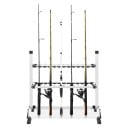 Stativ til fiskestænger 24 pladser 71,5×31×70 cm aluminiumlegering flerlaget hvid holder til stænger til opbevaring og fiskeri 3