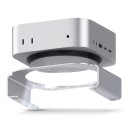 Stativ til Mac mini M4 og M4 Pro med varmeafledning skridsikker holder med hævet base og ventilationshul sølvfarvet til bordet 3