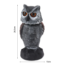 Statuie bufniță din plastic 26,5 x 13 cm Decorațiune anti-păsări Cap scuturat Repelent realist pentru porumbei Sperietoare de păsări de grădină 3