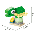 Stavebná mini sada korytnačka 4,7 x 3,2 x 4 cm 24 mikro tehličiek Malý 3D model zvieraťa Kreatívne montážne bloky Hračky pre deti od 6 rokov 2