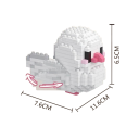 Stavebnica 7,6 x 11,6 x 6,5 cm Biely ptáček z mini kostiček 247 dielikov Pastelový zobáčik Pohyblivé krídla Roztomilý dekoratívny model 2