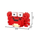 Stavebnica červený krab 6 x 3 x 3,5 cm 150 dielikov Roztomilá morská figúrka Krab z kociek pre detské tvorivé skladanie 2