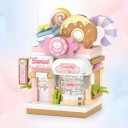 Stavebnica Mini cukrárna 6,3 x 3,2 x 6,2 cm Roztomilý dekoratívny model so sladkosťami a pastelovými detailmi Kreatívny mini set s 150 dielikmi 2
