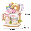 Stavebnice obchod Cukrárna 6,3 x 3,2 x 6,2 cm 150 ks MINI dům Sladkosti Bonbony Cukroví Kreativní hračka Stavební bloky pro děti Dívky Chlapce 2