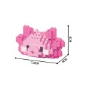 Stavebnice růžový axolotl 7,6 x 6 x 4 cm 232 dílků Roztomilá dekorativní figurka Mořská bytost pro tvořivé skládání 2