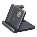 Stazione di ricarica wireless pieghevole 3 in 1 15 W per Samsung Galaxy Z Fold Z Flip Galaxy Watch e Buds Angolo regolabile 65° Nera 1