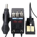 Stazione di saldatura 8586D 2in1 pistola ad aria calda e saldatore 100-480 °C 750 W 120 L/min 220 V con due display nera per la saldatura di elettronica 2