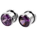 Steel Plug with Gemstone 17