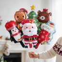 Stehende aufblasbare Ballons 7 Stück Bunte Weihnachtsset Santa Rentier Pinguin Teddybär Lebkuchen Socke und Tannenbaum Weihnachtsdekoration 2
