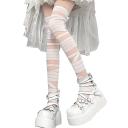 Stehende Strümpfe mit transparentem Kreuzmuster, universelle Größe, Baumwolle, Nylon, Elasthan, Gothic, Punk, lange Socken 8