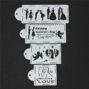 Stencil in plastica per torte set 4 pz Motivi nuziali e di San Valentino con silhouette di coppie innamorate Per decorare con zucchero o cacao 5