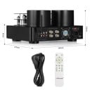 Stereo lampový zesilovač Bluetooth 5.0, výkonový HiFi audio přijímač 100 W + 100 W, USB přehrávač do 128 GB, VU metr, černý, domácí kino 2