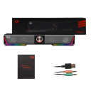 Stereo soundbar REDRAGON Darknets Bluetooth a AUX 3,5 mm RGB podsvícení USB napájení 5,2 x 42 x 6,8 cm černý pro PC notebook a hraní 2