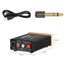 Stereo-Verstärker für Headsets 9 x 7 x 3 cm mit Netzkabel, Ausgang 6,35 mm Klinke und Adapter auf 3,5 mm für universelle Verwendung 2