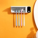 Sterylizator szczoteczek do zębów z wyświetlaczem LED i dezynfekcją UV, szybkoschnący, uchwyt ścienny z baterią 1200 mAh, różowo-biały 2