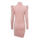Stickad miniklänning med turtleneck 3