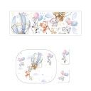 Sticker de pared 90 x 30 cm Animales en globo y con globos Vinilo translúcido mate Decoración adorable para la habitación infantil Fácil aplicación 1