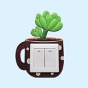 Sticker under switch with cactus 4
