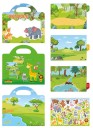 Stickerheft mit Dschungel und Hintergrund 26 x 25,6 cm Vinyl-Sticker blau-grün kreatives Block für Kinder zum Kleben 3