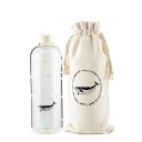 Sticlă de călătorie pentru băuturi cu husă textilă cu șnur de strângere Motiv oceanic Capac cu filet Capacitate 1000 ml Dimensiuni 25,8 x 8,5 cm 4