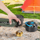 Sticlă de combustibil din aluminiu 1L pentru camping, canistră ușoară de combustibil 155g cu supapă de siguranță, echipament de gătit și călătorie în aer liber 2