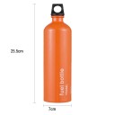 Sticlă pentru combustibil pentru aragaz 750 ml 25 cm diametru 7,3 cm aliaj de aluminiu cu capac etanș Oranj sticlă de combustibil pentru aragazuri 6