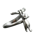 Stijlvolle damesring verstelbare maat Open ring Kat op spiraal Dierenmotief Schattige sieraden voor kattenliefhebbers 1