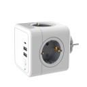 Stikdåse 2x USB, 1x USB-C, 4x stikkontakt 1