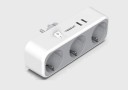 Stikdåse 2x USB, 3x stikkontakt 3