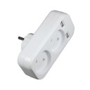 Stikkontaktsplitter med 2x USB-porte K1117 1