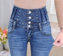 Stilfulde damejeans med snøring J1162 5