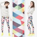 Stilfulde dameleggings med farverige trekanter 5