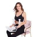 Still- und Milchpumpen-BH ohne Hände mit Öffnungen in den Cups und Clips an den Trägern mit breitem Saum 3