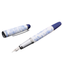 Stilou plinică albastru și alb cu vârf de 0,5 mm, stilou cu cerneală, vârf mediu, design decorativ, stilou pentru școală și birou 2