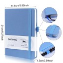 Stippennotitieboek 21 x 14,5 cm Stippendagboek met harde kaft 160 pagina&#39;s Geschikt voor planning, journaling en creatief schrijven Elastische band en penhouder 6
